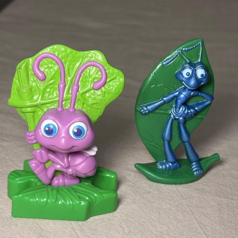 Disney Pixar A Bug's Life PVC Toy Figures Flik and Princess Dot Vintage Mini Lot